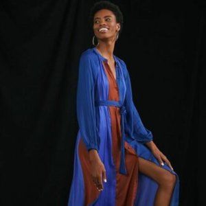 BRAND NEW - Anthropologie Maeve Colorblocked Midi Dress S